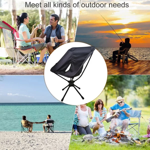 360?? Swivel Chairs Picnic Beach Fishing Folding Chair Outdoor Backpacking Lightweight Chair with Carry Bag for Camping Fishing - Image 6