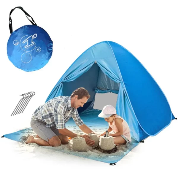 Beach Shelter Uv Protection Pop-up Beach Tent 2-3 Person Waterproof Portable Tent For Family Camping Garden
