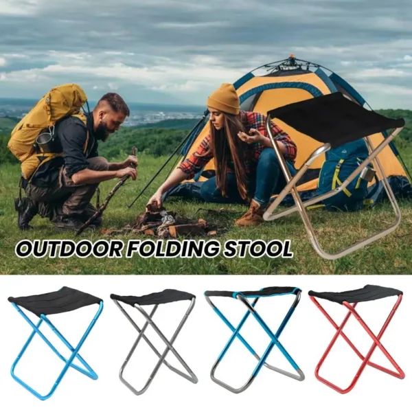 Folding Chair High Stability Strong Load-bearing Waterproof Compact Size Portable Collapsible Stool Chair Camping Supplies - Image 3