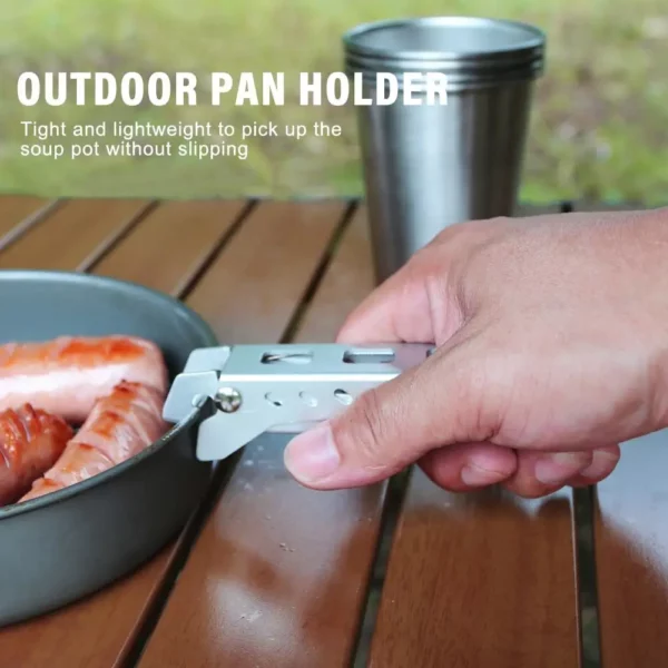 Pot Lifter Ultralight Outdoor Camping Pot Gripper Clamp Pan Gripper Hot Dish Plate Holder for Outdoor Cooking Camping Picnic BBQ - Image 3