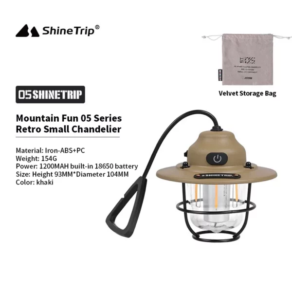 ShineTrip New Outdoor Vintage Pendant Light Ultra Long Life Camping Ambient Light Portable Rechargeable Tent Lights - Image 6