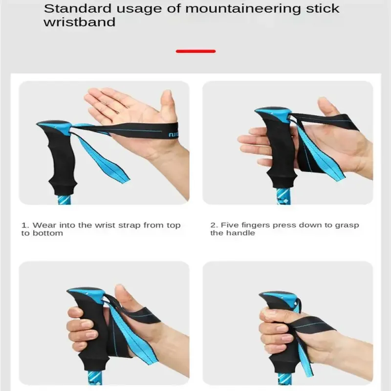 Trekking Stick 5-Section Telescopic Folding Trekking Poles Outdoor Camping Ultralight Portable Foldable Walking Hiking Stick - Image 4