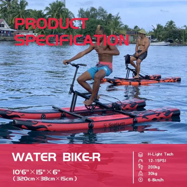US/AU/ES Shipping Spatium Water Bikes Portable Inflatable Fishing Water Bike Pedal Bike Boats +Mat Water Sports For 1-2 People - Image 3