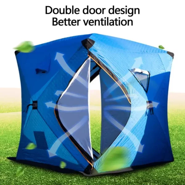 Winter Portable Ice Fishing Tent Outdoor Winter Fishing Tent Cotton Warm Thickened Cold Multi-person Snow Fishing House supplies - Image 2