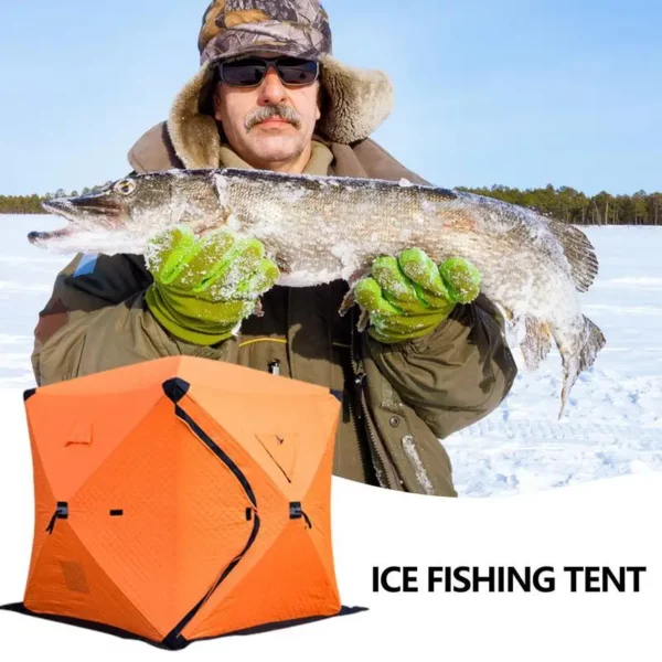 Winter Portable Ice Fishing Tent Outdoor Winter Fishing Tent Cotton Warm Thickened Cold Multi-person Snow Fishing House supplies - Image 3